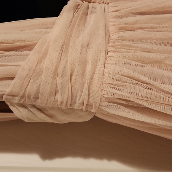 H & M Long Mesh Dress Powder pink - Picture 5 of 11